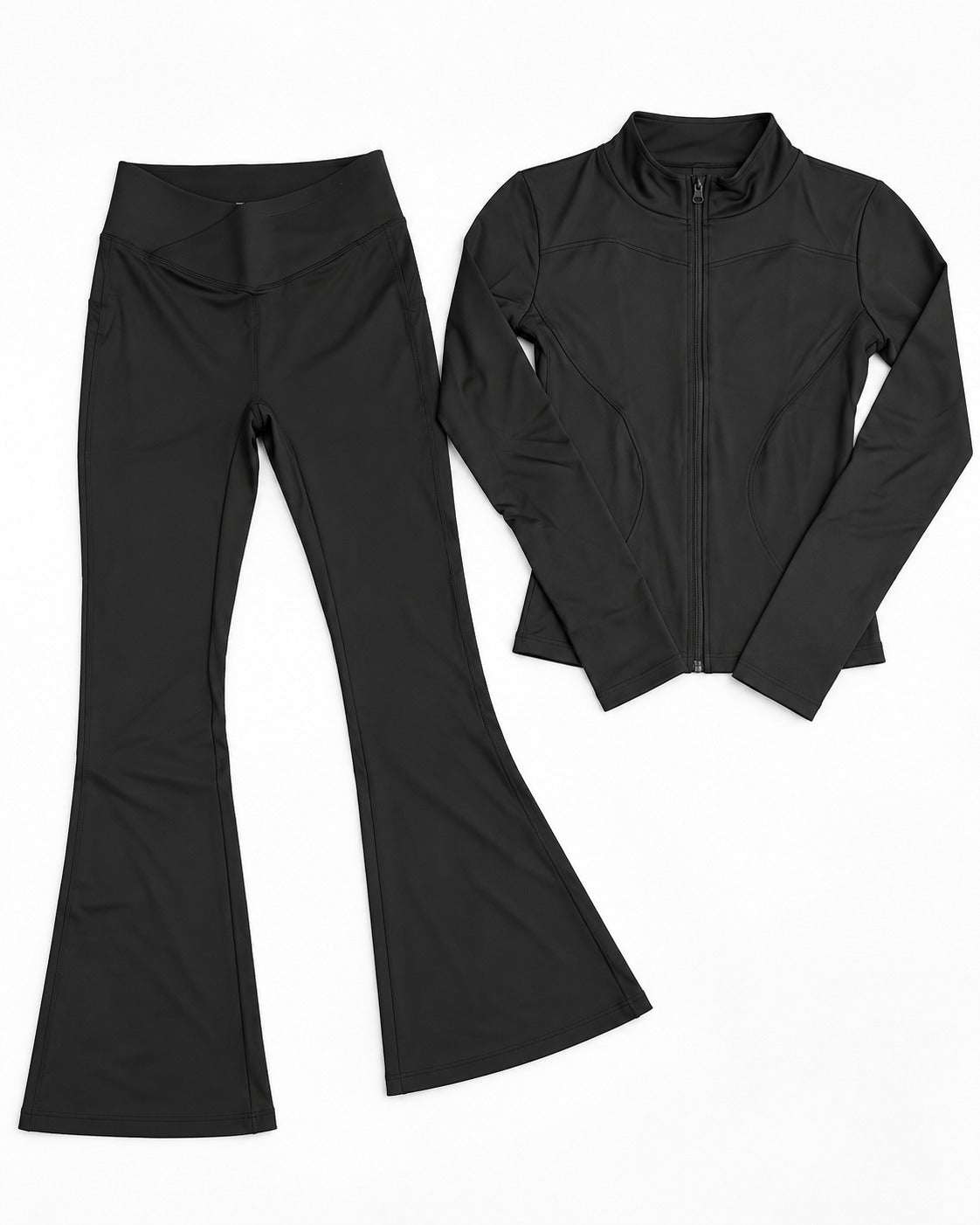 Conjunto Chaqueta Calza Flare Negro